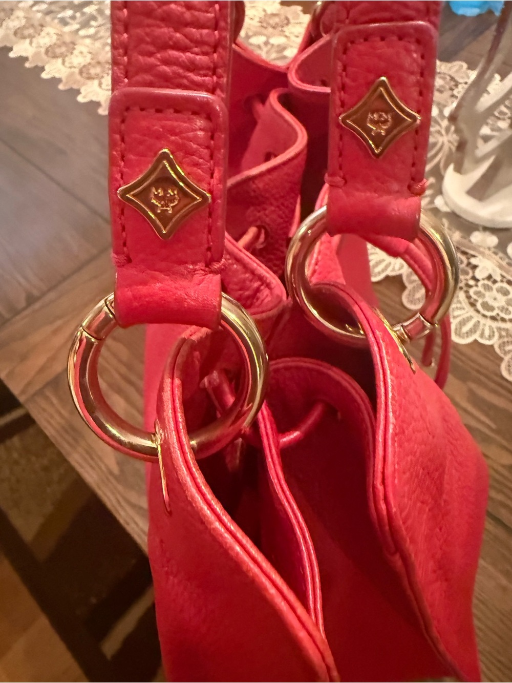 MCM Red Leather Bucket Bag - Picture 13 of 13